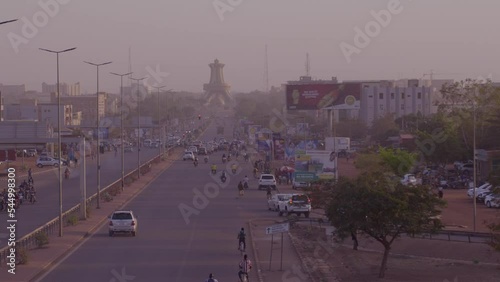 A busy street in Ouagadougou, Burkina Faso.