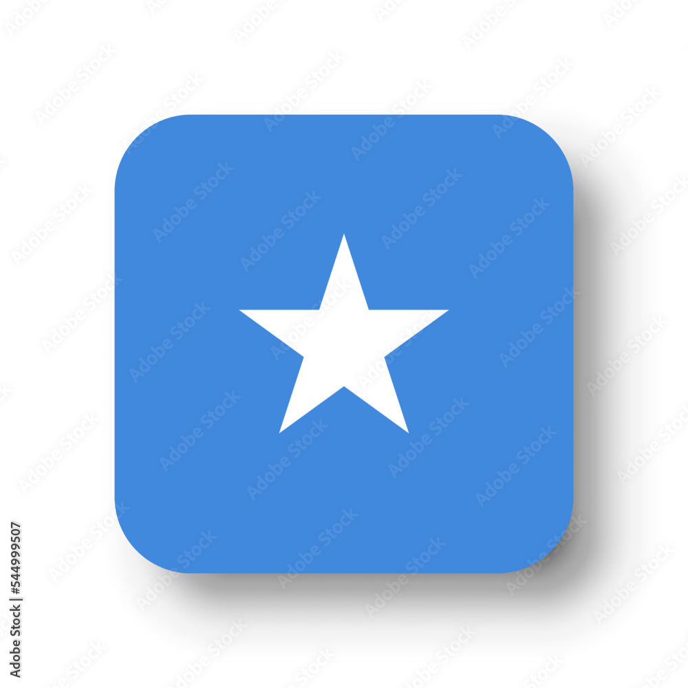 Somalia flag - flat vector square with rounded corners and dropped shadow. Somalia flag - flat vector square with rounded corners and dropped shadow.