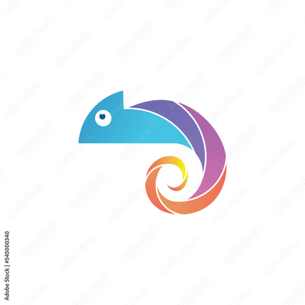 Colorful chameleon logo design Colorful chameleon logo design