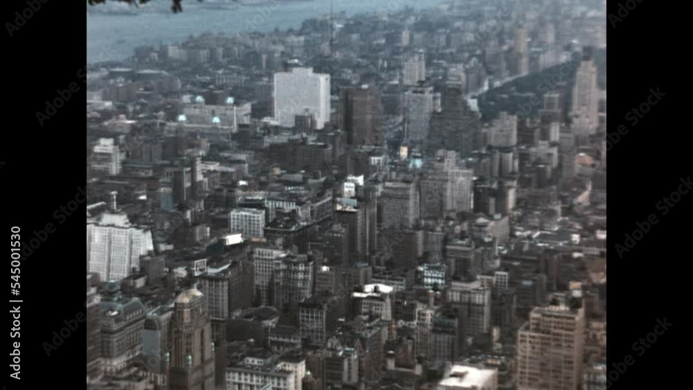 Manhattan from the Empire State Building 1962 - Viewing Manhattan from the observation deck of the Empire State Building in 1962. 