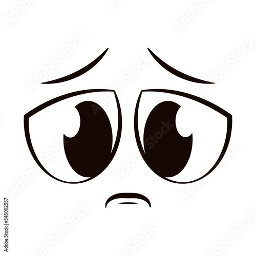 White flat sad face expression avatar Vector