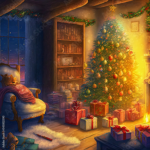 Cozy Christmas Night made with AI