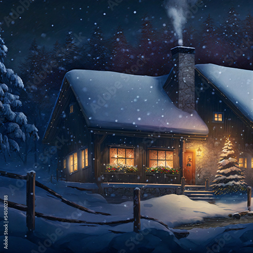 Snowy Winter Night made with AI