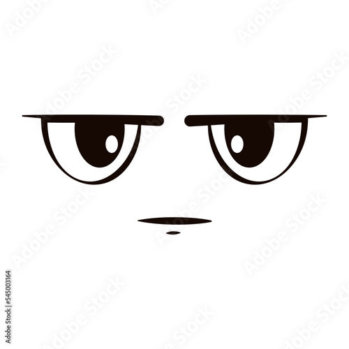 White flat serious face expression avatar Vector