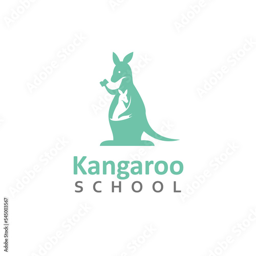 kangaroo icon logo education vector illustration