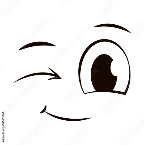 Flat happiness expression with a smile Vector