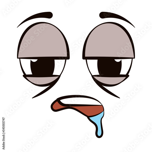 White flat hungry face expression avatar Vector