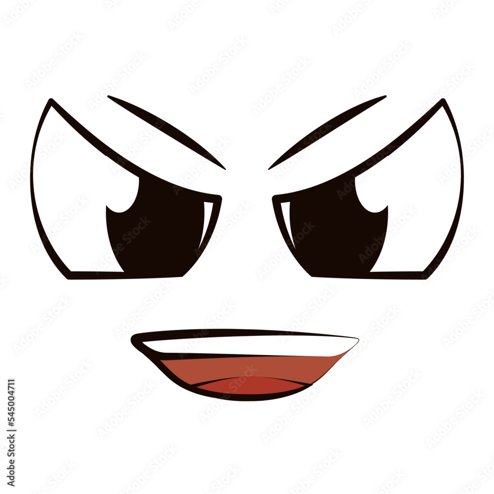 Flat angry expression emote avatar Vector Flat angry expression emote avatar Vector