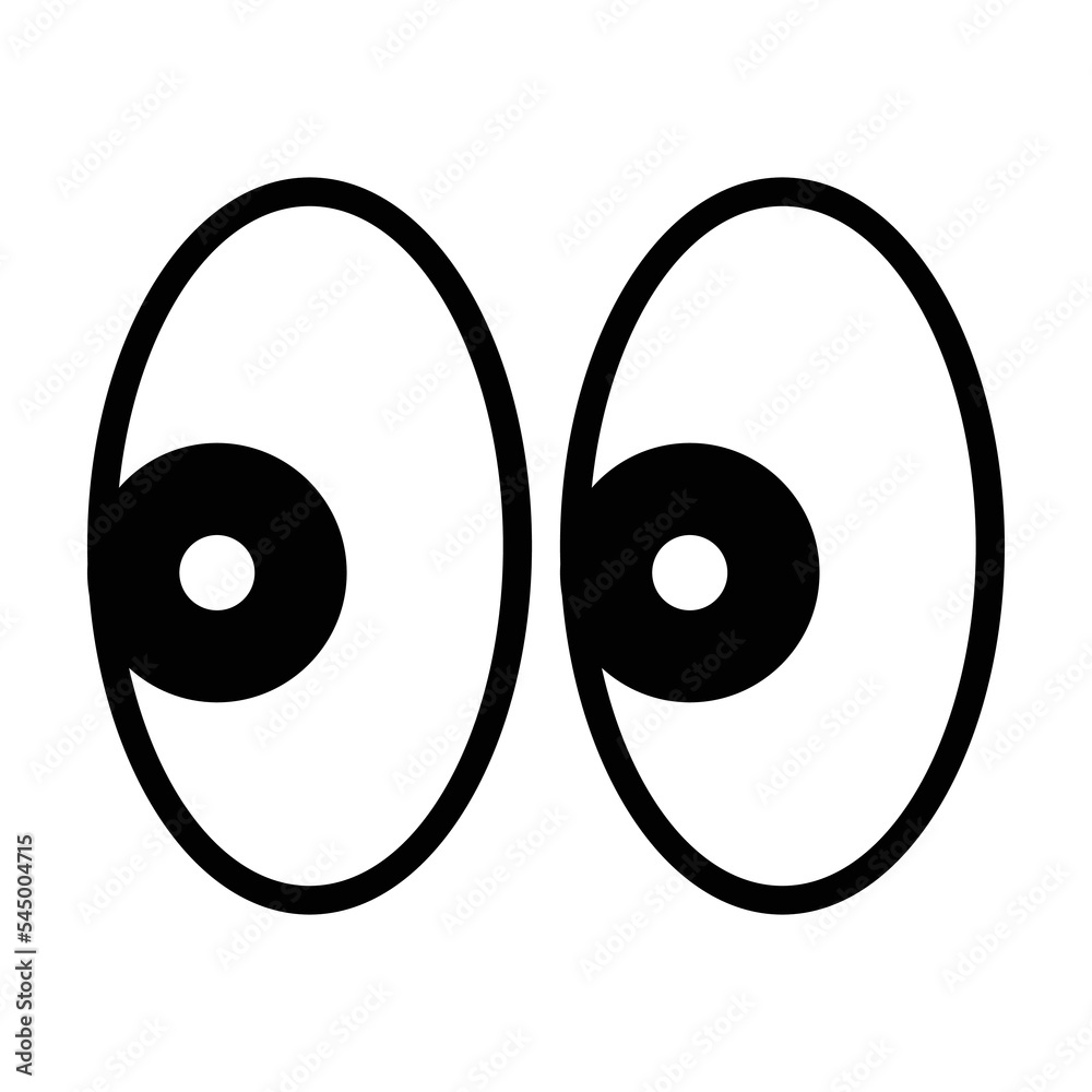Pair of eyes vector emoji icon design. Isolated Pervy eyes, shifty eyes