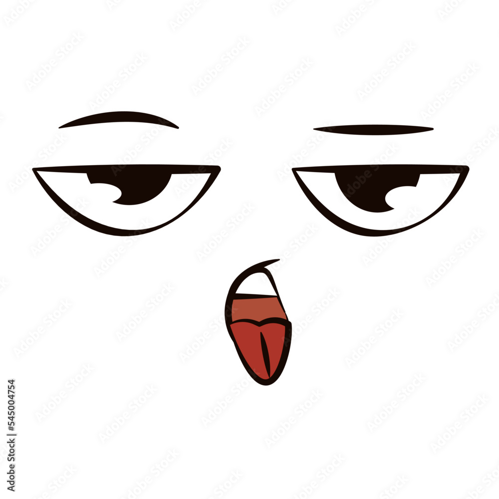 White flat serious face expression avatar Vector White flat serious face expression avatar Vector