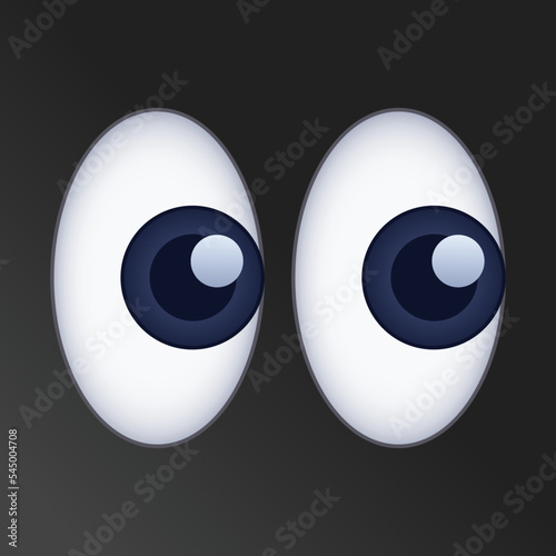 Pair of eyes vector emoji icon design. Isolated Pervy eyes, shifty eyes sign design.