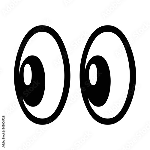 Pair of eyes vector emoji icon design. Isolated Pervy eyes, shifty eyes sign design.