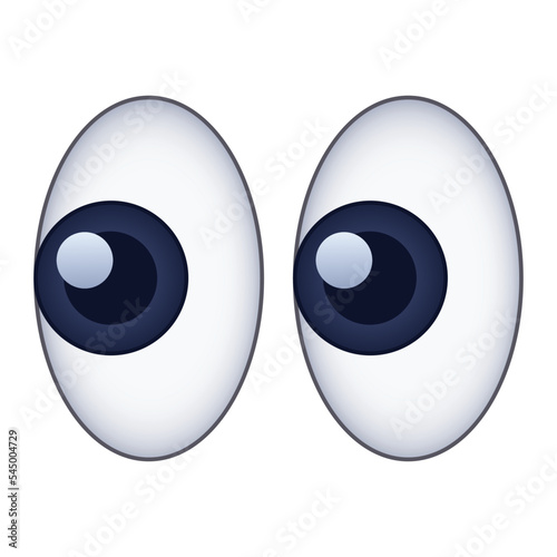Pair of eyes vector emoji icon design. Isolated Pervy eyes, shifty eyes sign design.
