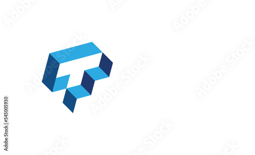 simple and modern digital letter t logo. geometric origami t vector