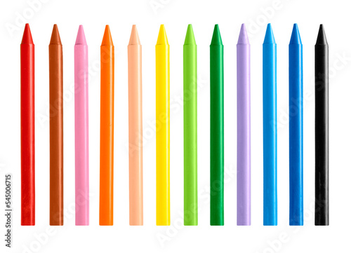 Colored vax pencils isolated on white