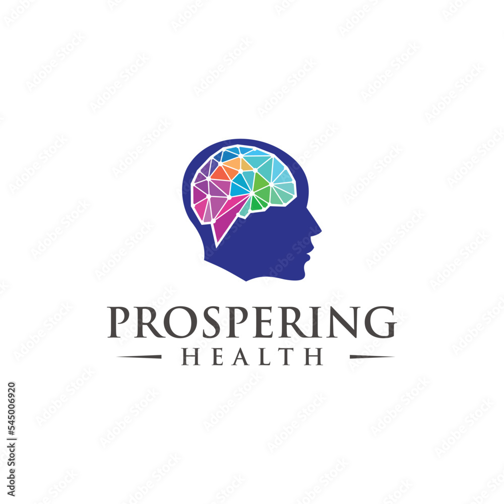 Silhouette head with brain vector flat illustration isolated with colorful Silhouette head with brain vector flat illustration isolated with colorful