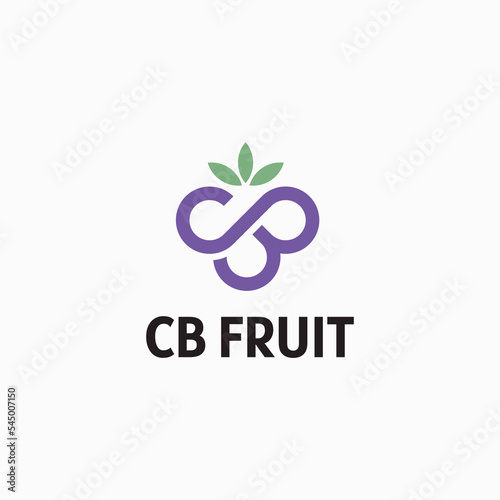 CB letter grapes, infinity wine logo