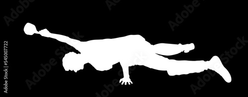 Break dance boy vector silhouette illustration isolated on black background. Modern urban dancer exhibition show. Attractive athlete man shape performer skill street. Fit sport gymnastic figure shadow
