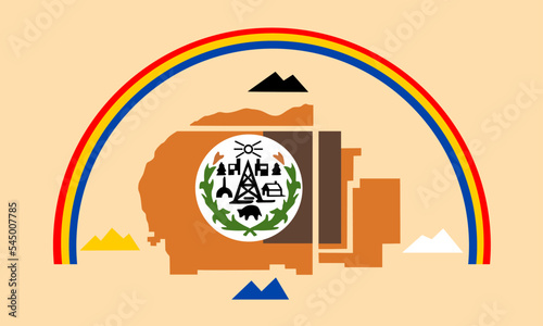Navajo Indian flag vector illustration isolated. Symbol of native people in America. Navajo Nation, a reservation in the Southwestern United States. 