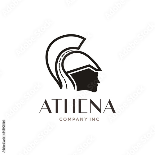 athens with highway abstract logo design