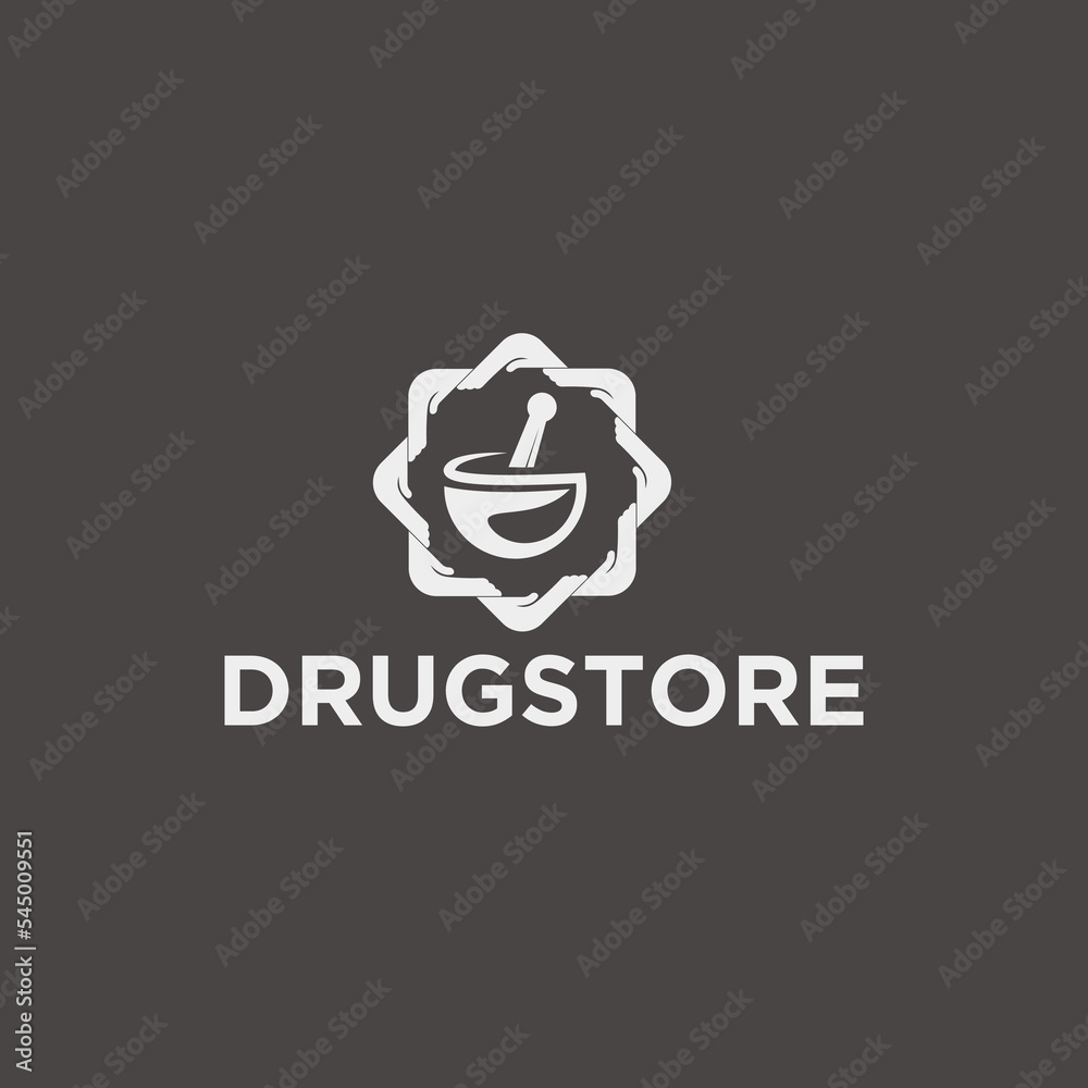 a simple and drugstore logo