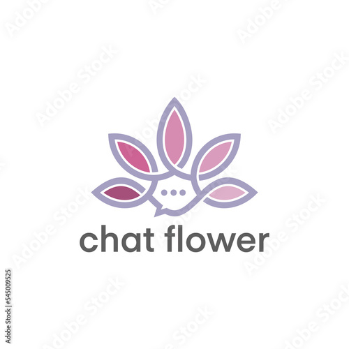 Awesome Flower Chat Icon Logo