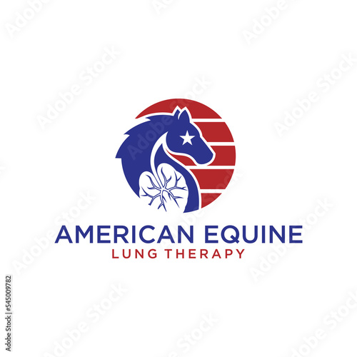 american therapy with horse logo design