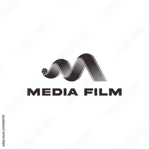 media film with letter M logo design