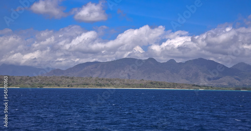 Tropical Island view in the sea and blue sky