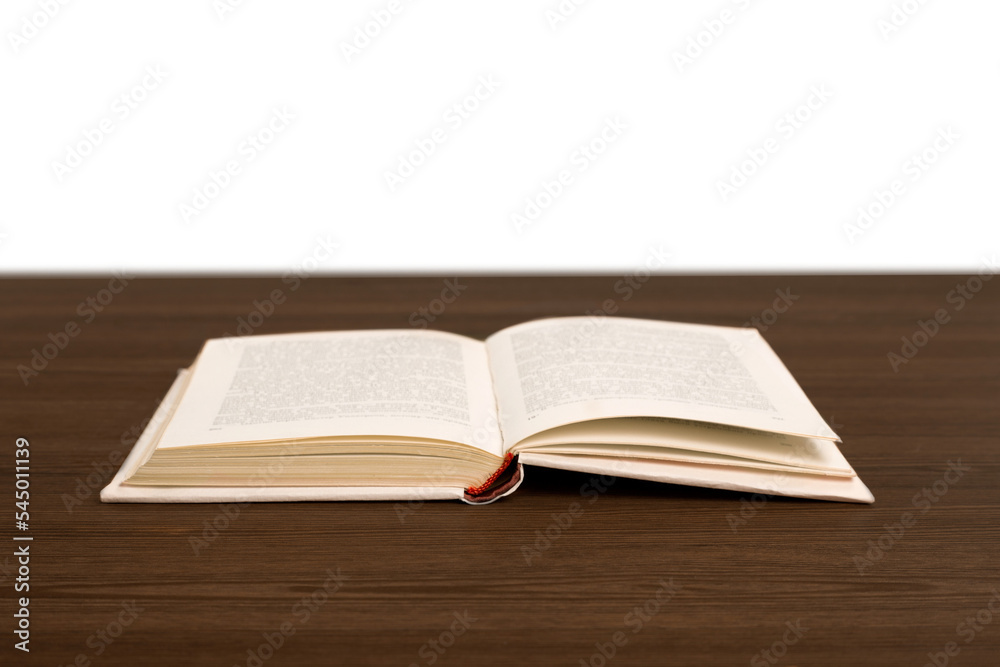 Open book on table on blurred background Open book on table on blurred background