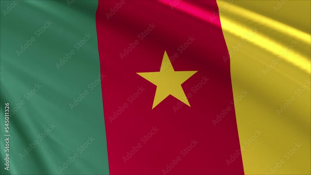 Camerroon Flag Animation Wave 3D render Camerroon Flag Animation Wave 3D render