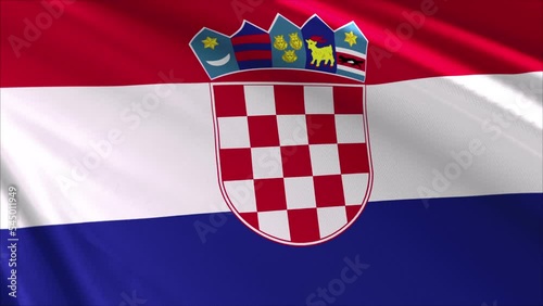 Croatia Flag Animation Wave 3D render