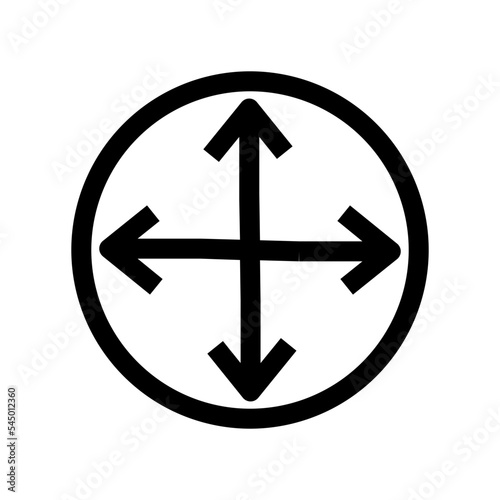 all arrows drag four move sided icon
