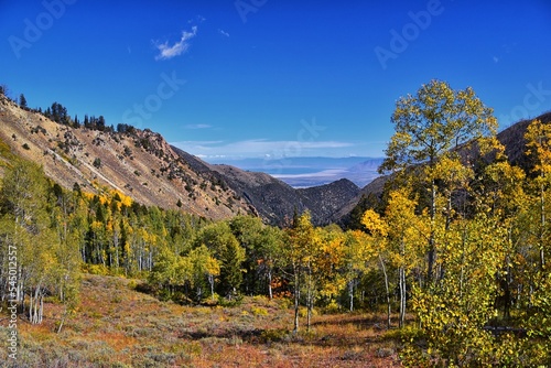 Deseret Peak views hiking by Oquirrh Mountain Range Rocky Mountains, Utah. United States. 