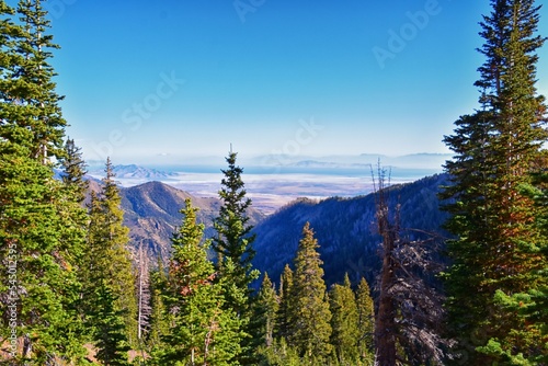 Deseret Peak views hiking by Oquirrh Mountain Range Rocky Mountains, Utah. United States. 