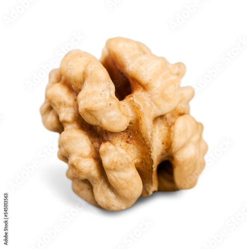 Collection of Walnut and a cracked walnut isolated on the white background