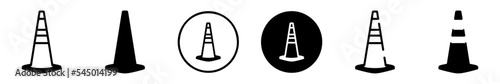 Conjunto de iconos de conos de tráfico. Señal, aviso, advertencia. Ilustración vectorial