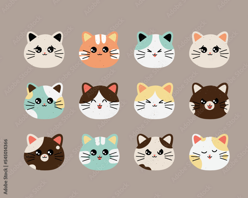 Cat Head Character Icon Cat Head Character Icon
