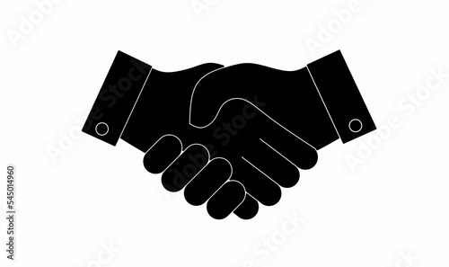 silhouette handshake icon isolated on white background.Business handshake sign contract agreement vector illustration