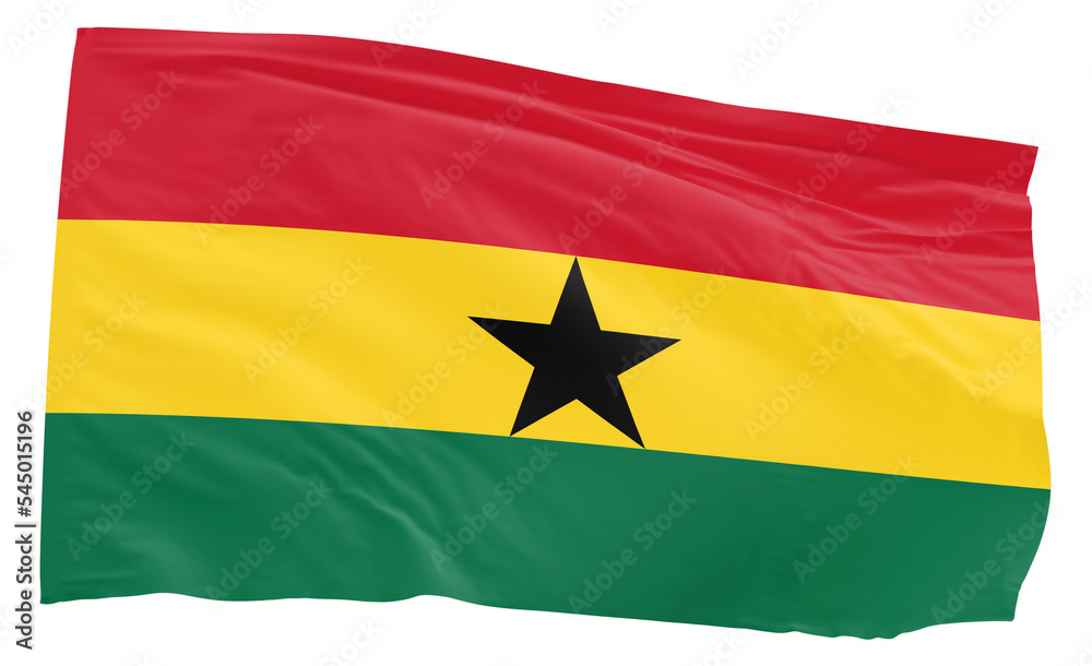 Ghana waving flag transparent background PNG Ghana waving flag transparent background PNG