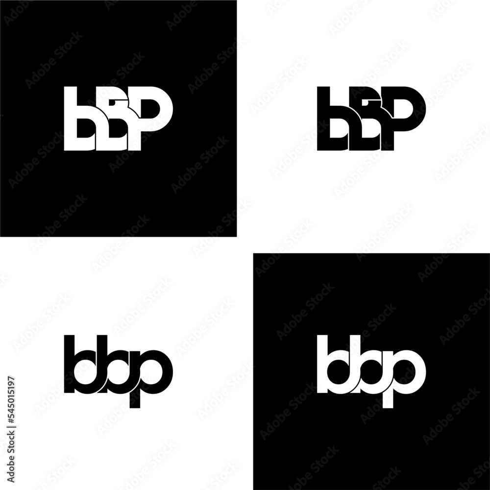 bbp letter initial monogram logo design set bbp letter initial monogram logo design set