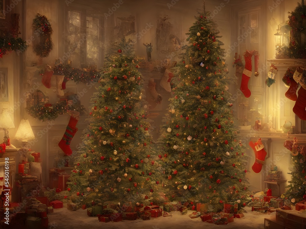 The Christmas tree is decorated with ornaments and lights, standing in the corner of the living room. The furniture in the house is old and faded, but everything is clean and well-taken care of. The Christmas tree is decorated with ornaments and lights, standing in the corner of the living room. The furniture in the house is old and faded, but everything is clean and well-taken care of.