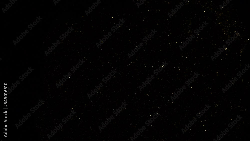 Sparkling star in dark space for video overlay effect. Abstract glitter texture animation for video background