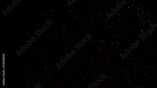 Sparkling star in dark space for video overlay effect. Abstract glitter texture animation for video background
