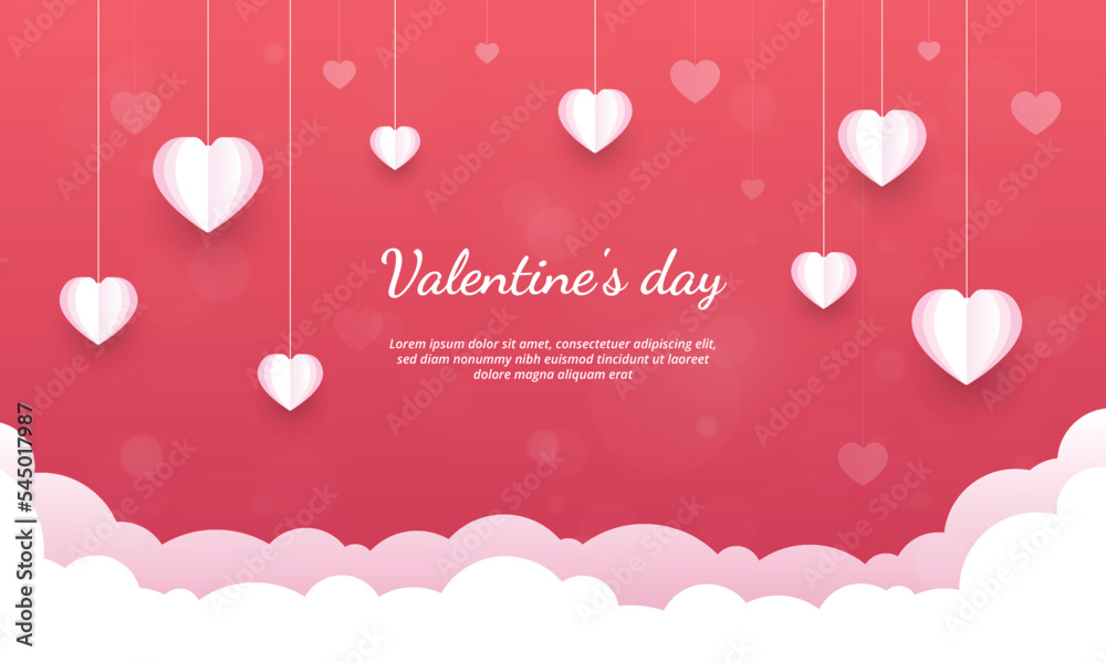 Realistic valentines day background - obrazy, fototapety, plakaty 