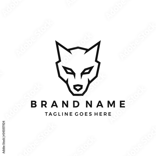 Wolf head logo design icon template vector illustration
