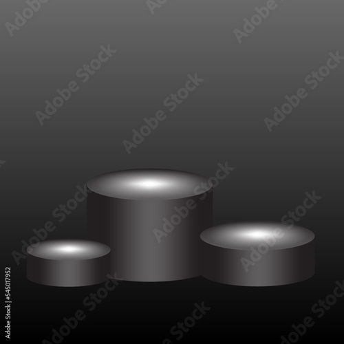 gray podium shine. Round stage showcase. Vector illustration. stock image. 