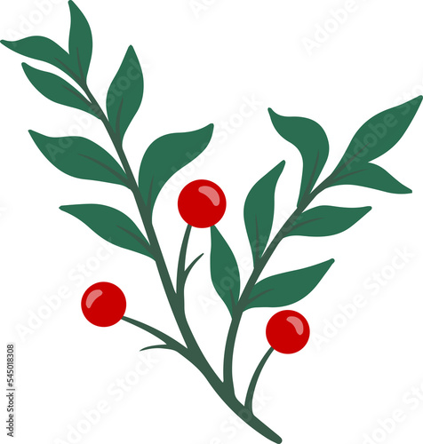 Holly Leaves Christmas Illustration