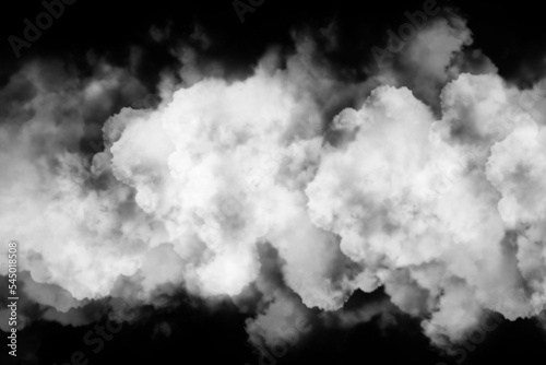 White Cloud Texture with Black sky Background 