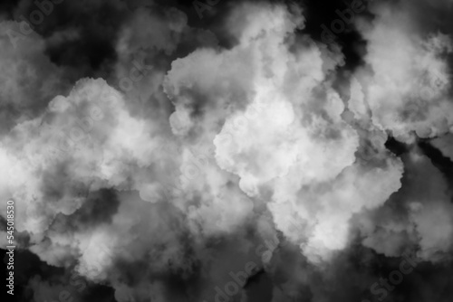 White Cloud Texture with Black sky Background 